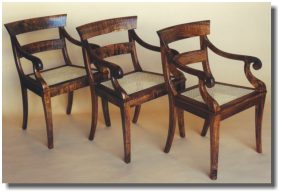 Chair, curly koa, hand-carved seats