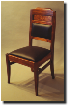 Chair, koa with leather seat
