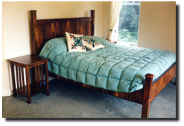 Bed, king size, curly koa