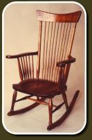 Spindle rocker,, curly koa