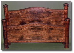 Bed, king size, curly koa and ohia