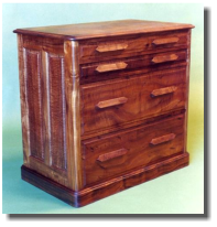 File cabinet, 40w x 24d x 37 1/2h, curly koa