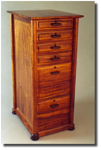 File cabinet, 18w x 23d x 44h, curly koa