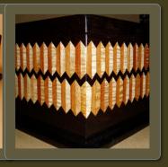 Jewelry box, 9 x 15 x 6"h, koa, wenge, cuban mahogany (detail)